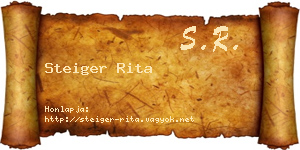 Steiger Rita névjegykártya