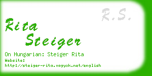 rita steiger business card